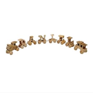 Personalized Wooden Daniel Name Train Handcrafted Wood Toy Train  8 Cars
